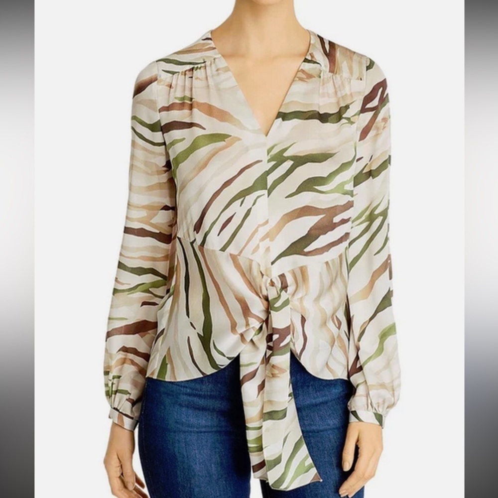 Elie Tahari Kali Silk Hi-Low Blouse Tuscan Oliver S NWT $368